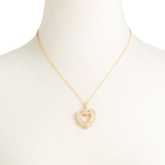 Sterling Silver Caged Cz Heart Necklace - Picture 3 of 3